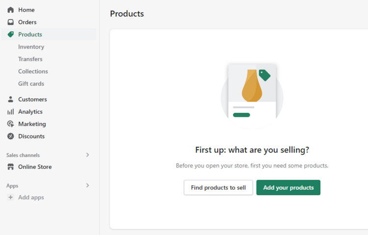 From your Shopify admin dashboard, click Products from your left sidebar.
