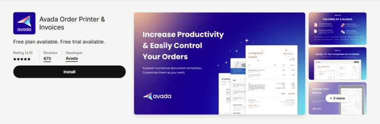 Avada Order Printer & Invoices