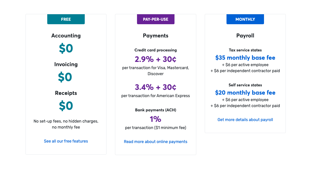  Pricing comparison on Wave and QuickBooks Online