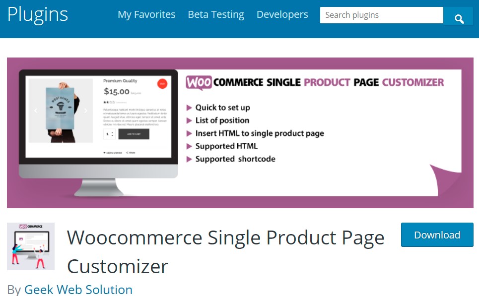 Woocommerce Single Product Page Customizer