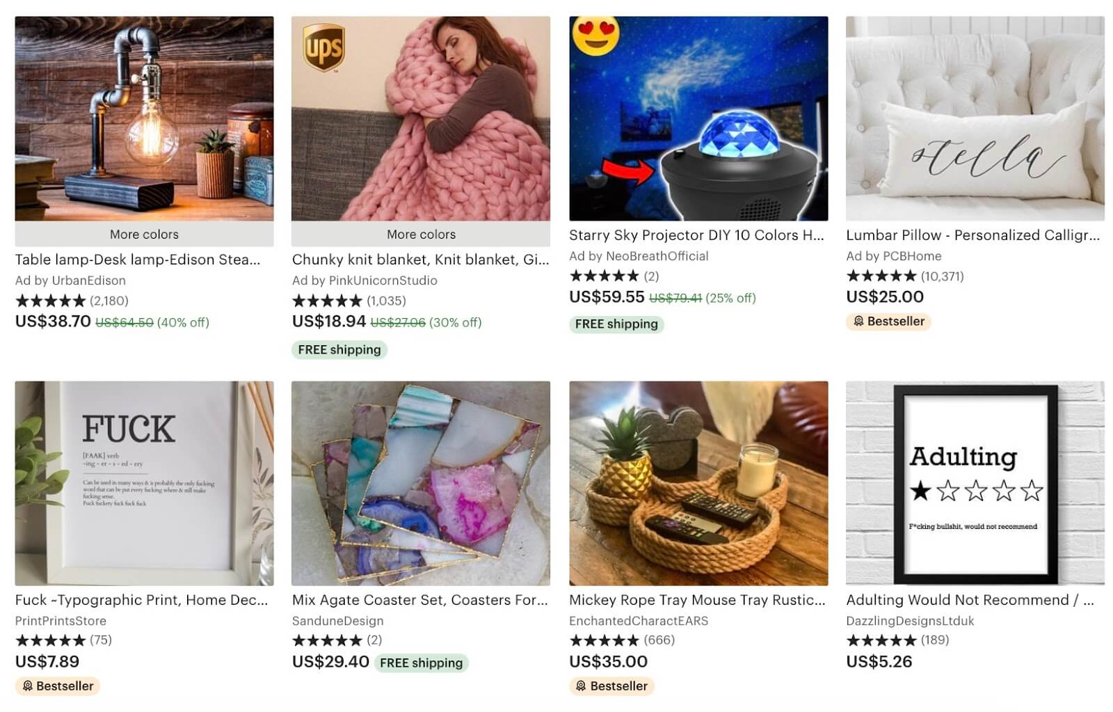 Selling home decor products on Etsy
