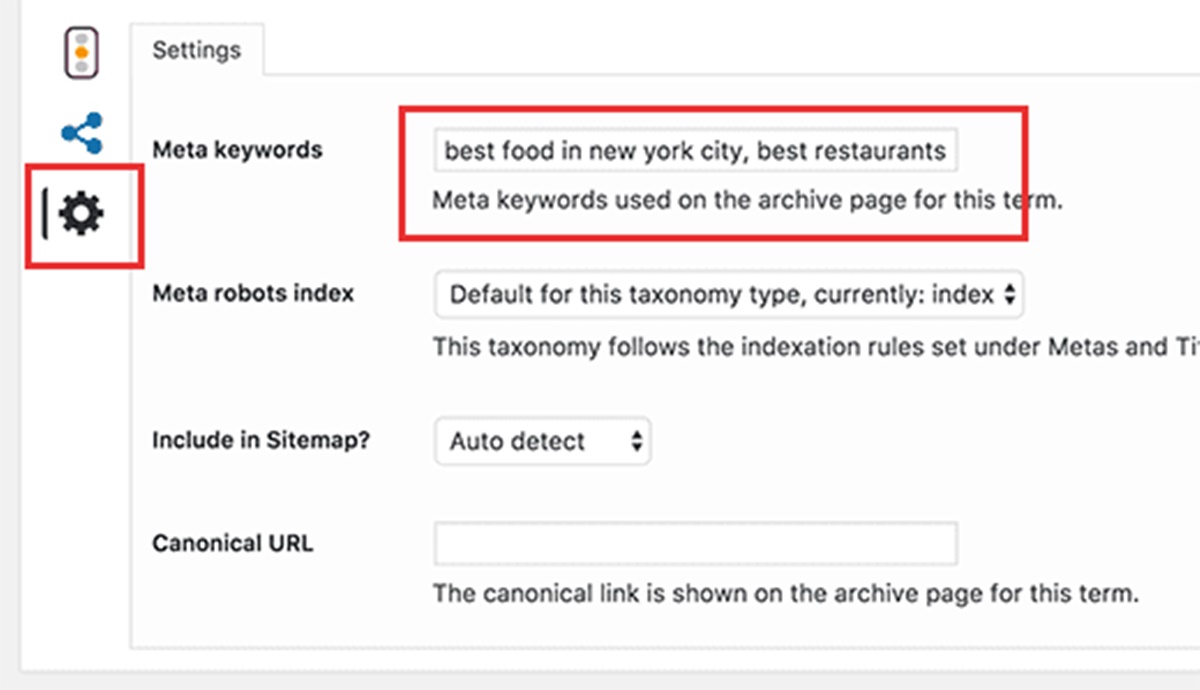 Add keywords in page content