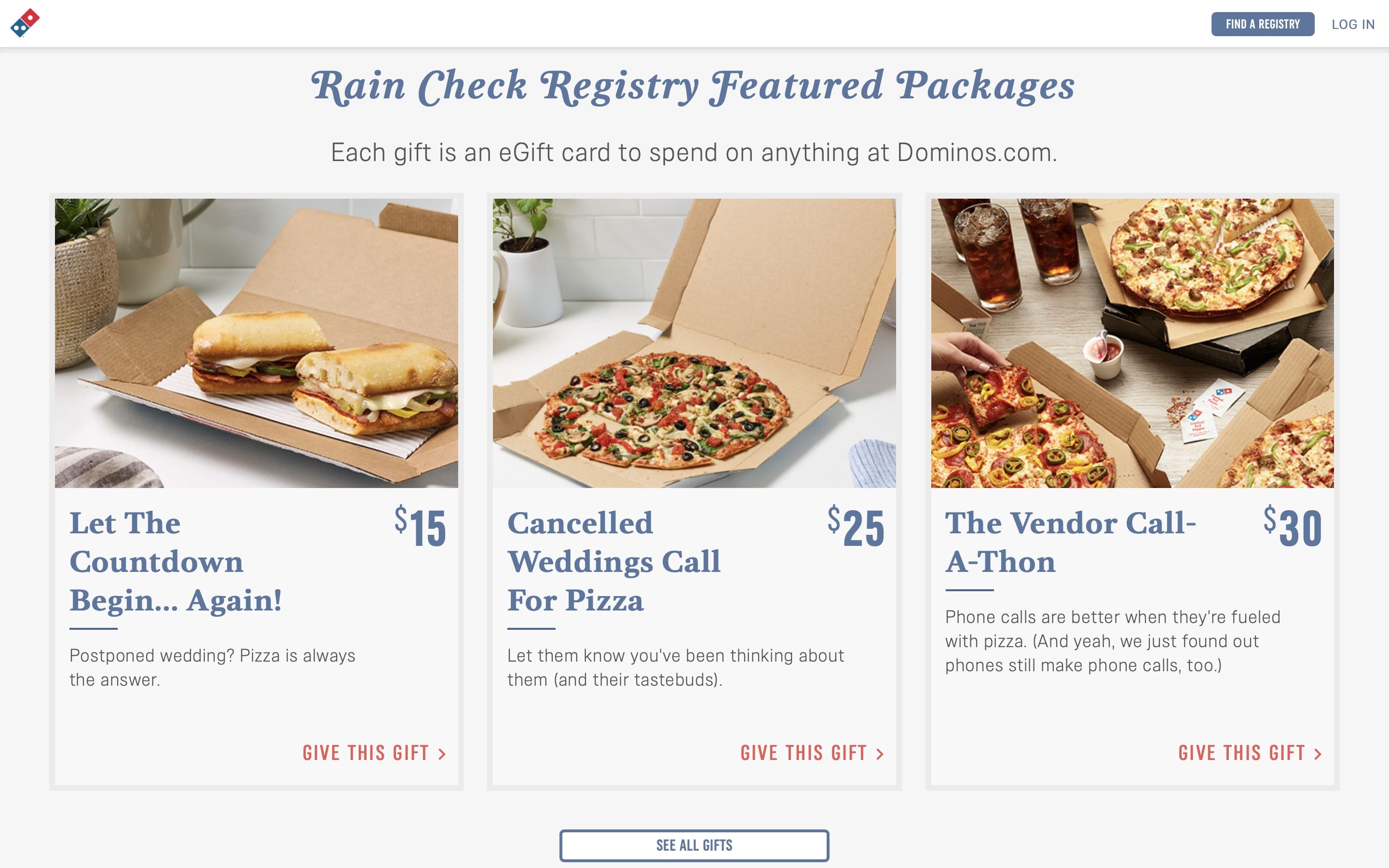 soon-to-get-married couples can create their pizza registry