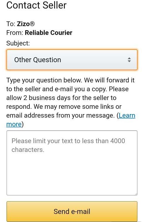 Contact a Third-Party Seller -  Customer Service