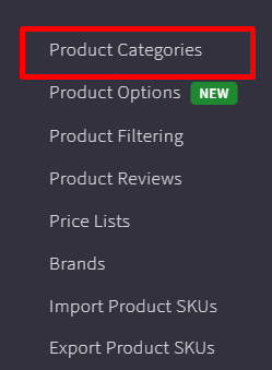 Click on the Product Categories section on the navigation column