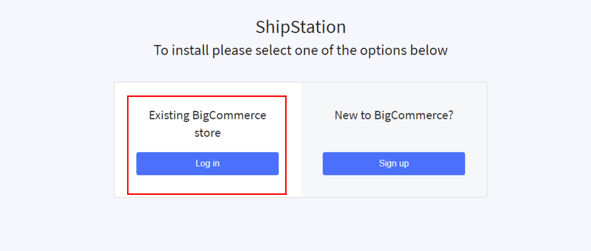 Log in your BigCommerce account