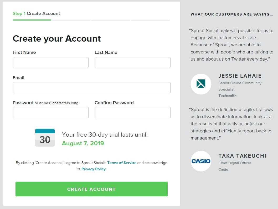 Create your account