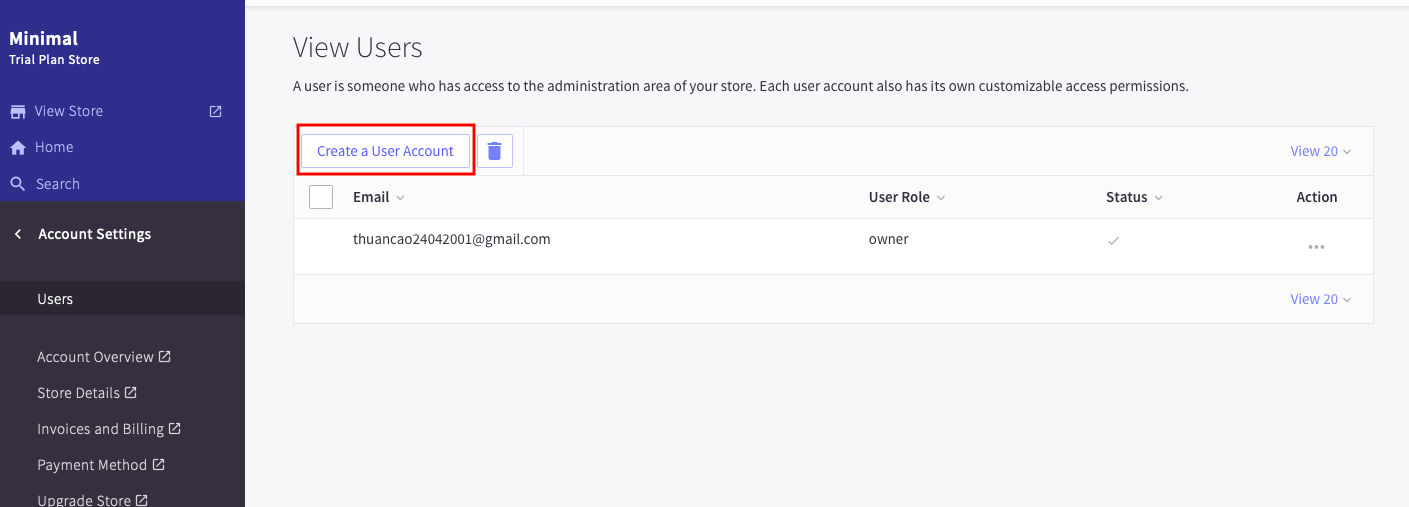 Click on “Create an account”, now fill in user information