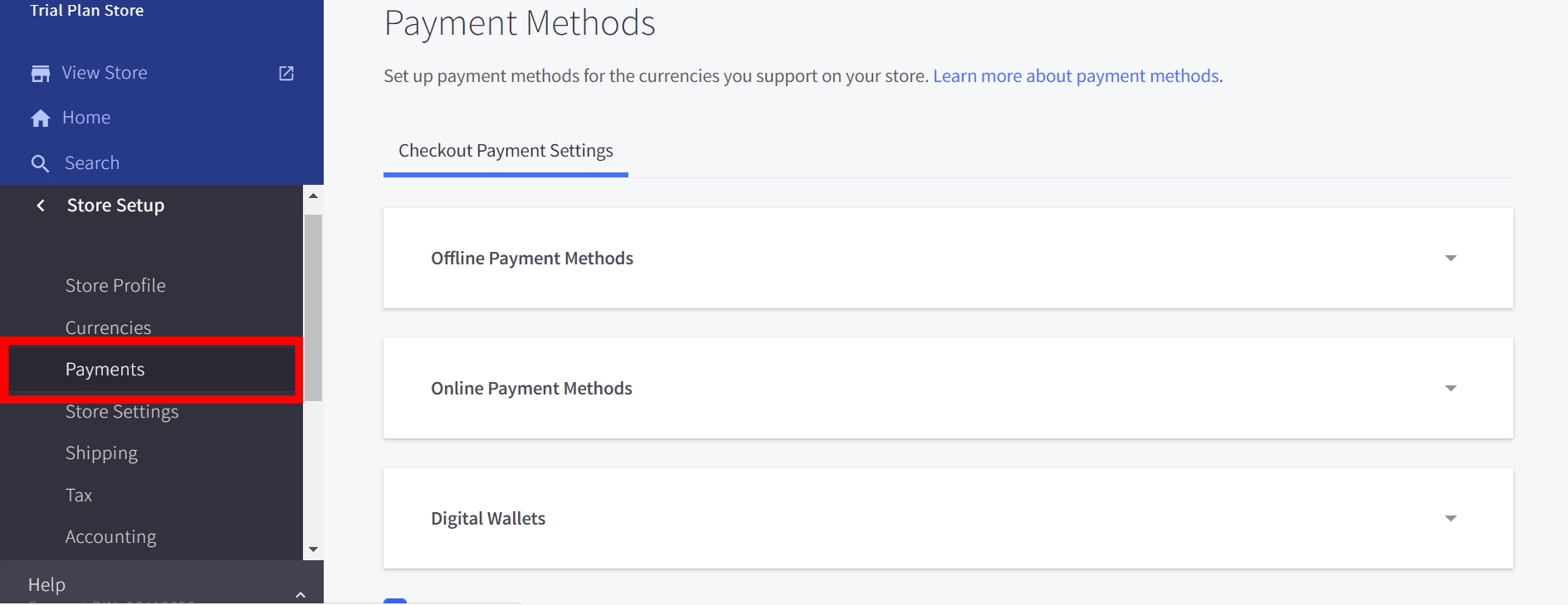 Then click ‘Payments’