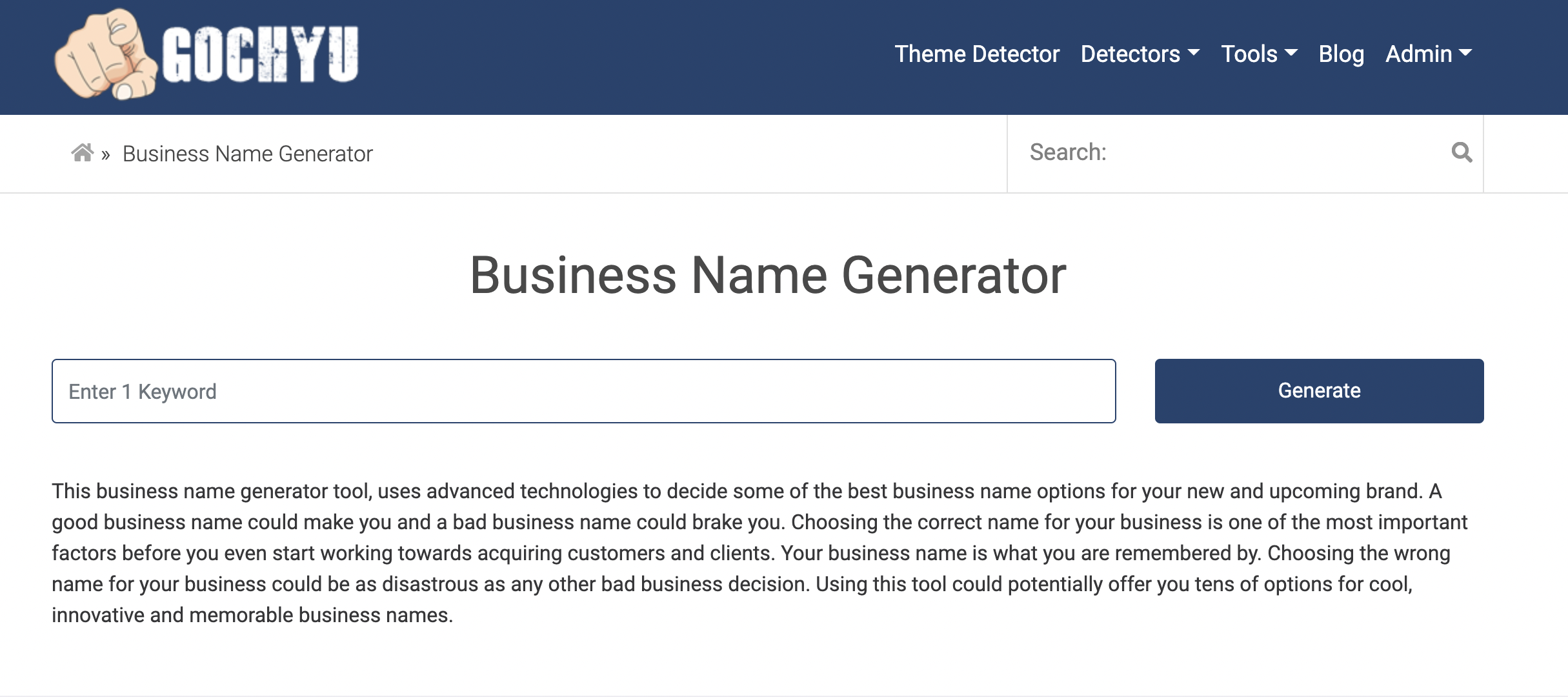 Gochyu business name generator