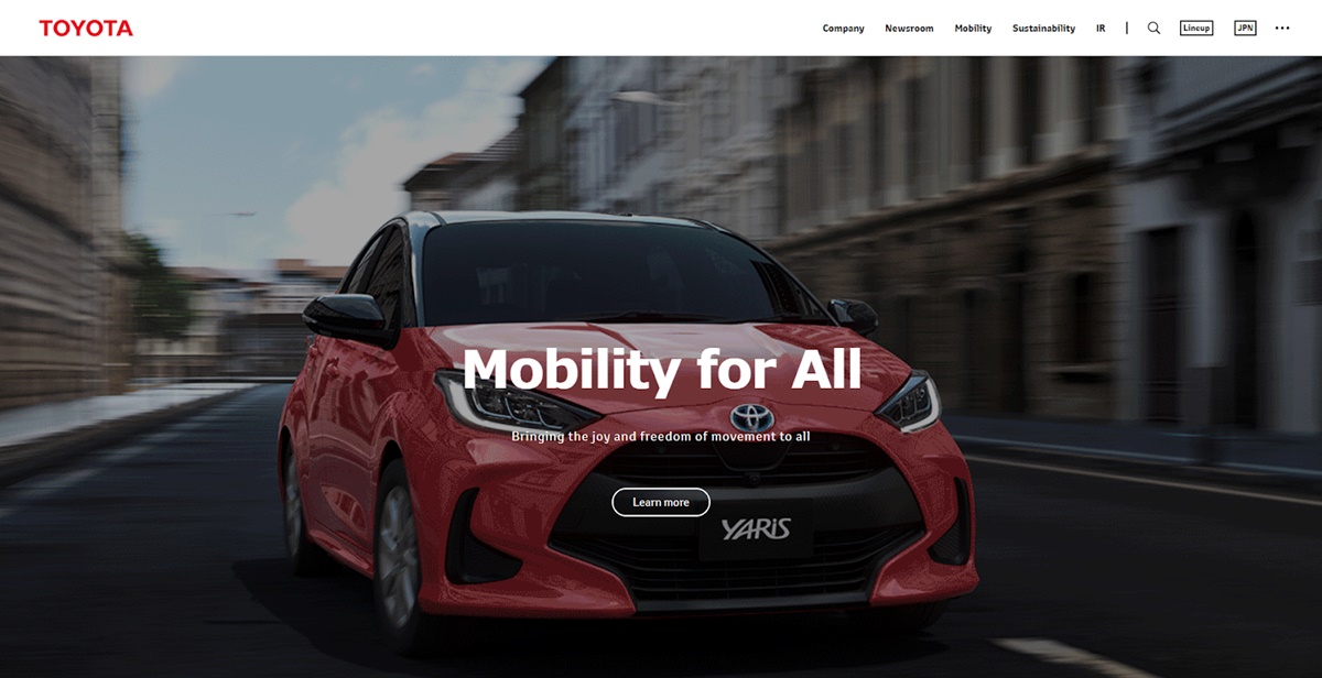 display website Toyota introduction
