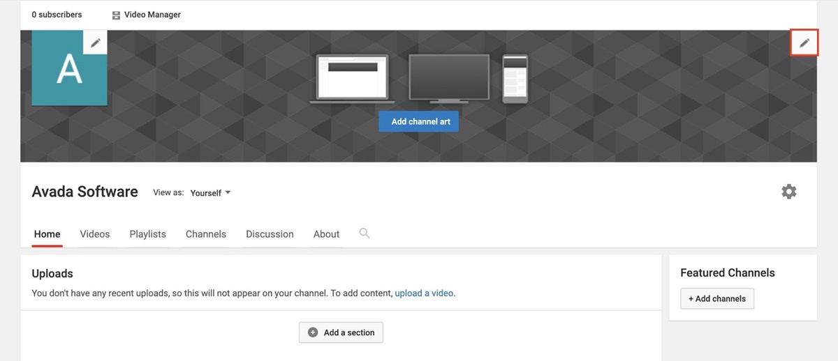 Add links to YouTube channel banner
