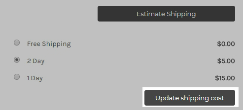 Update Shipping Cost