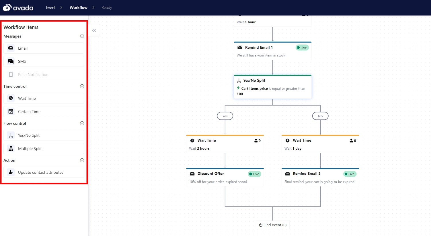 Implement the workflow with email assets