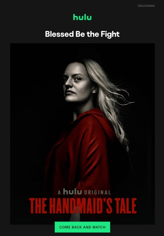 Hulu's email using 3D images