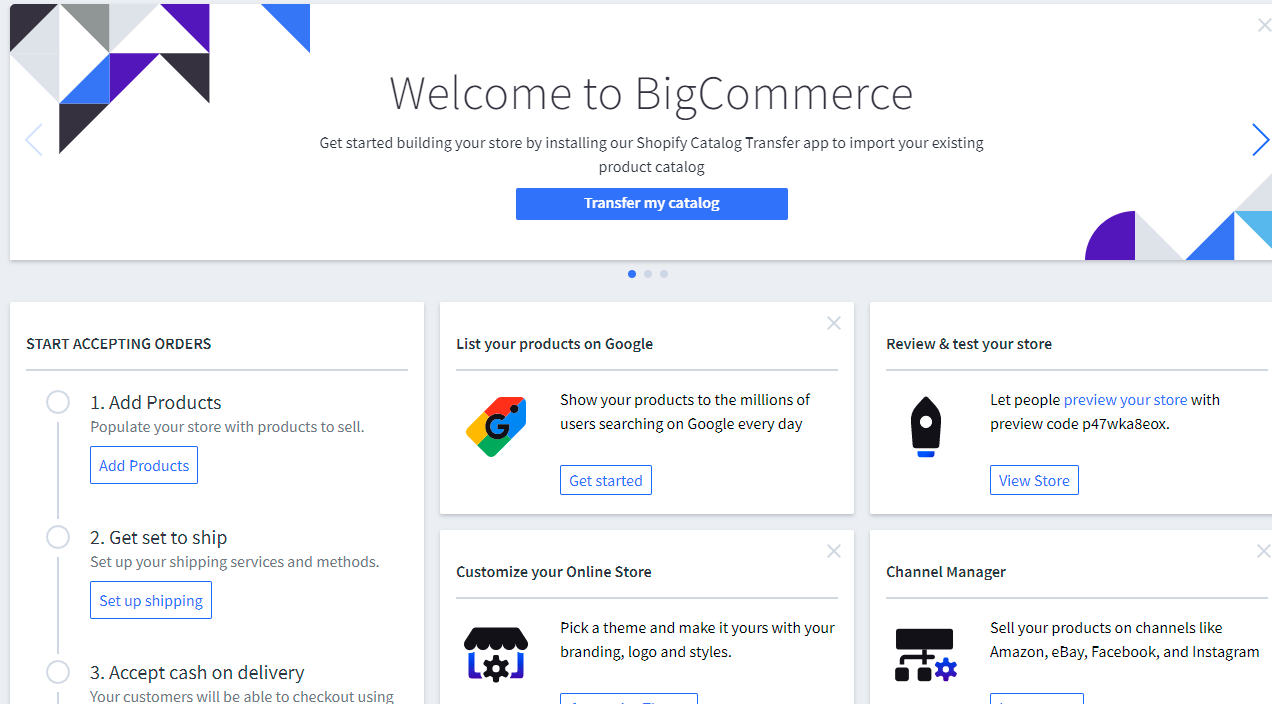 bigcommerce interface