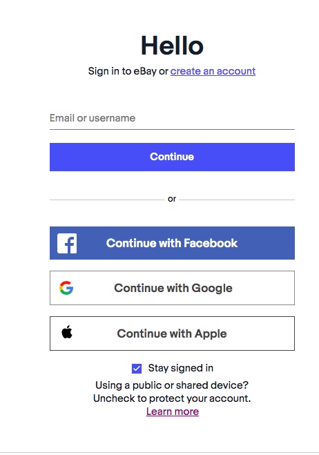 Sign in to eBay