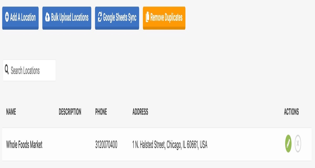 Add, Bulk Upload or Set up a Sync for your locations