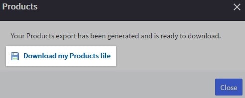click Download my Products file to save the file to your computer.
