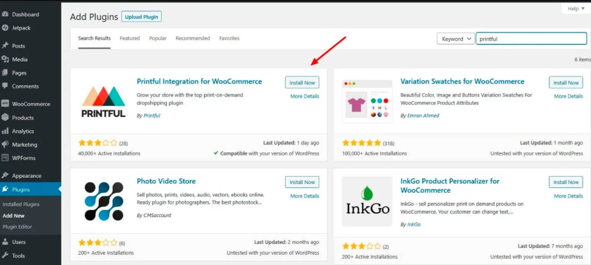Install Printful integration for WooCommerce