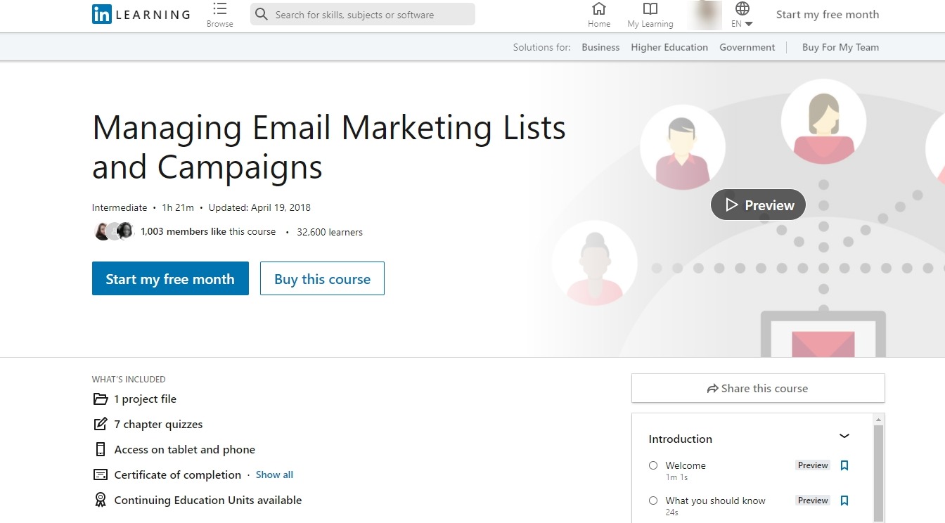 Managing Email Marketing Lists and Campaigns by LinkedIn Learning