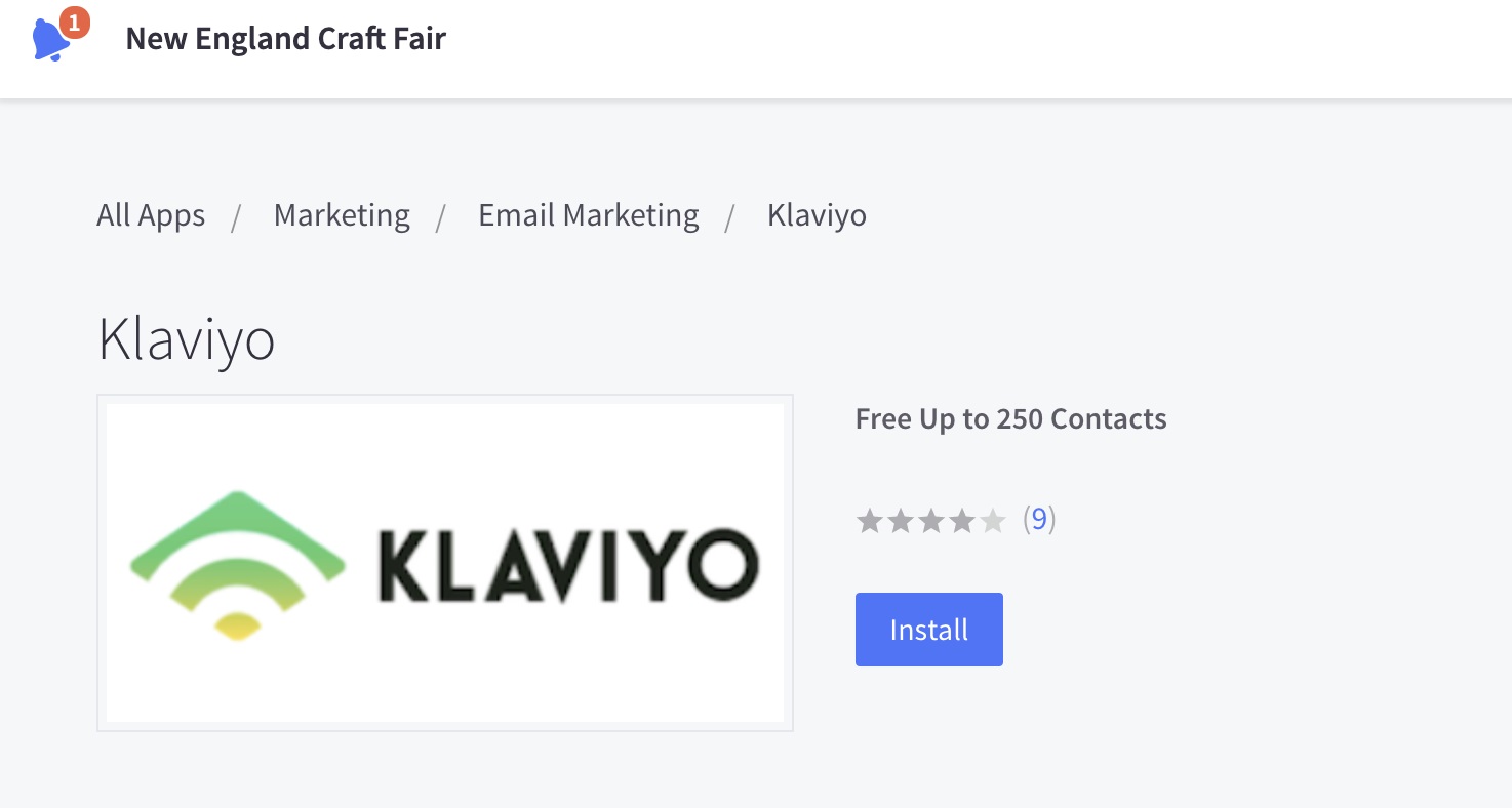 The application of Klaviyo