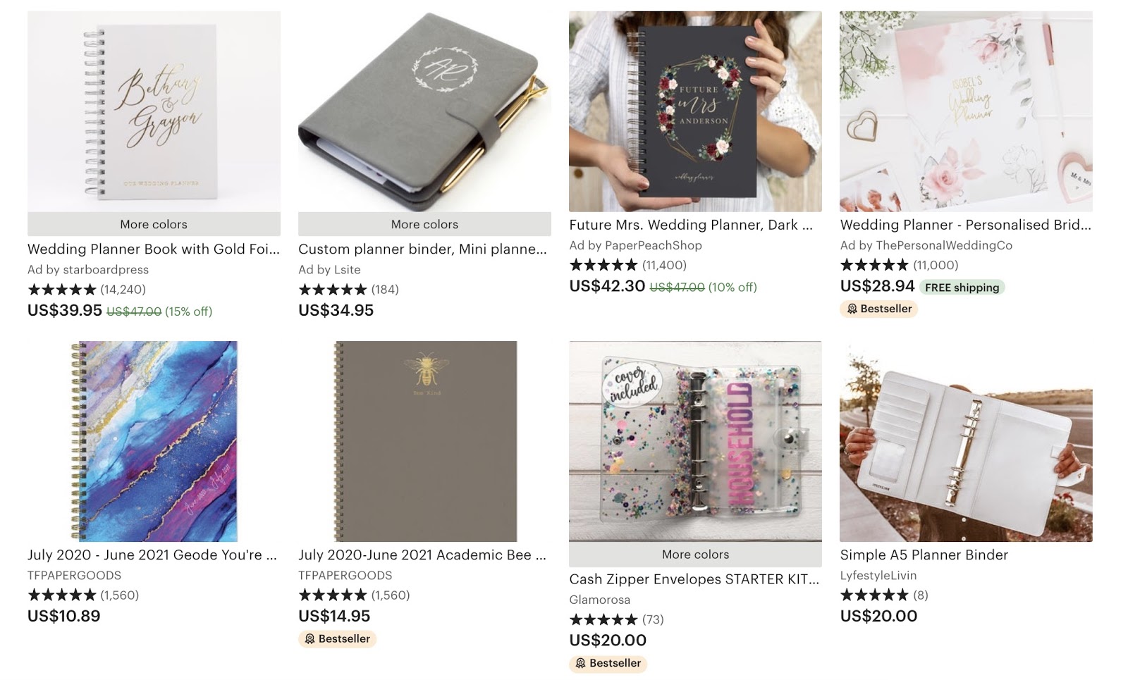Selling Planners on Etsy