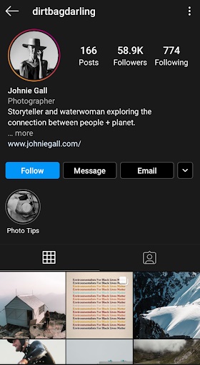 Johnie Gall's Instagram