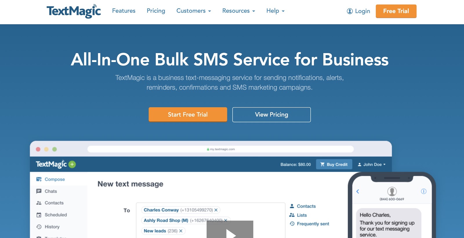 TextMagic SMS Software