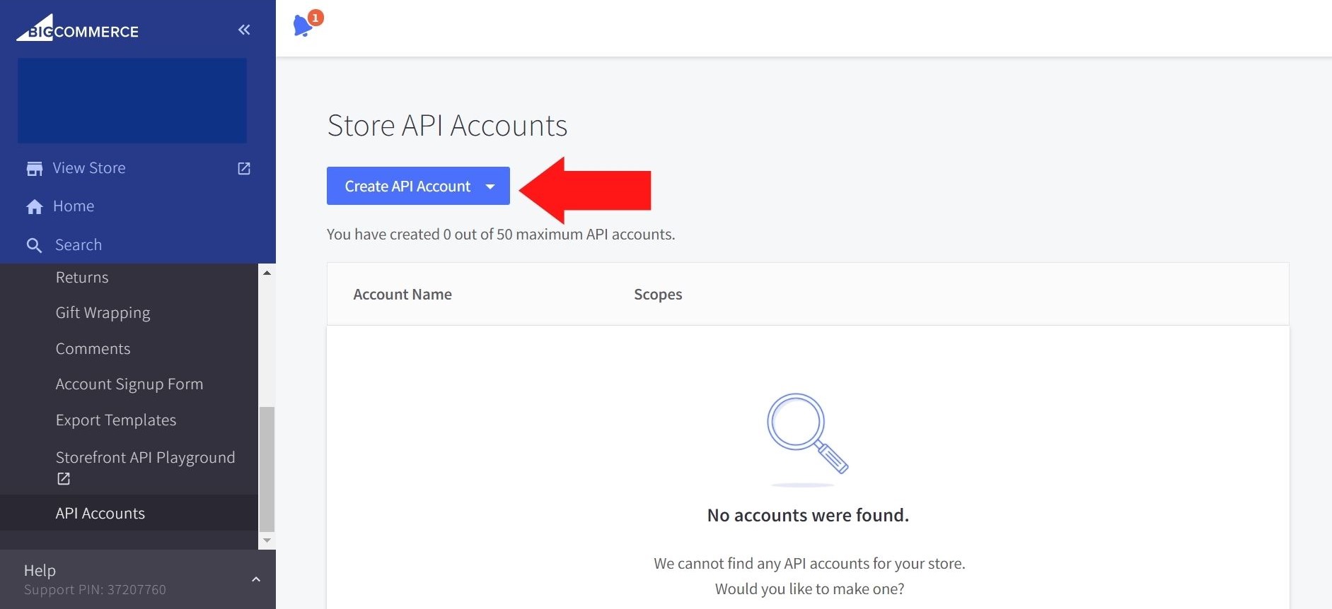 Creating API Account
