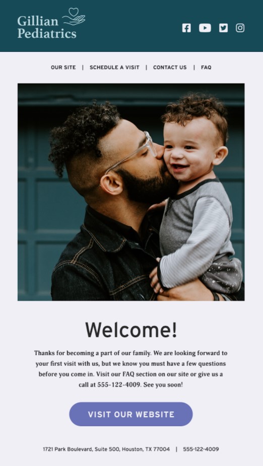 Start with an automated welcome email