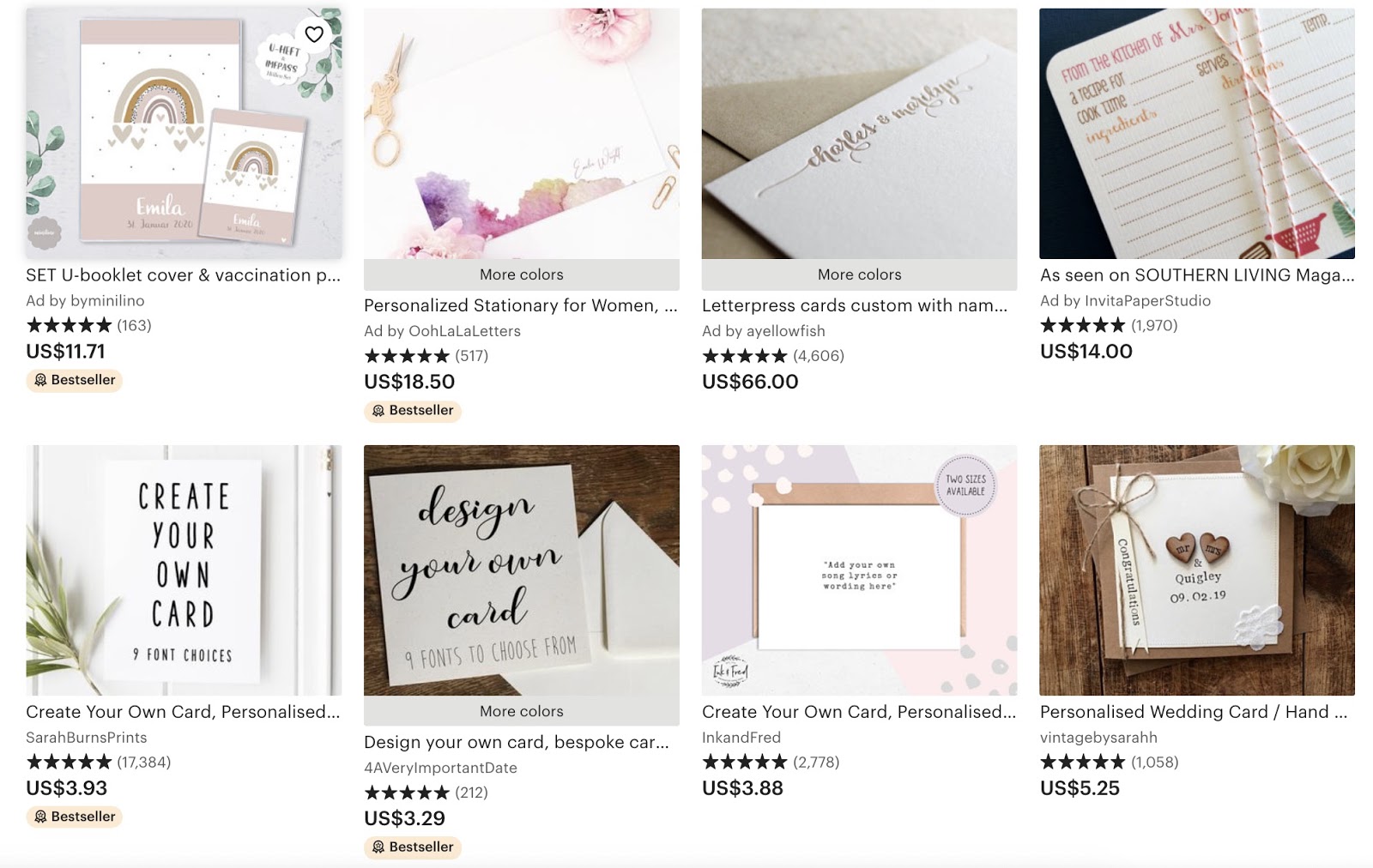 Selling Personalized Card on Etsy