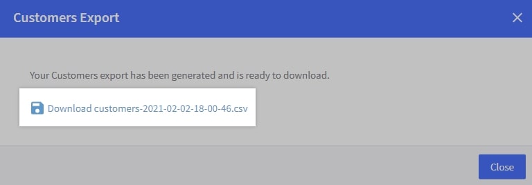 click the Download customers file to save the file to your computer.
