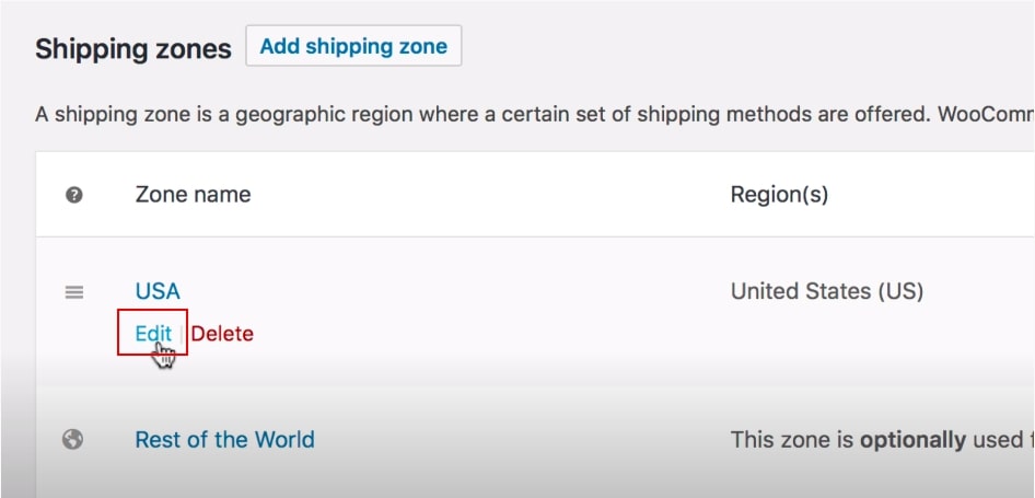 Step 2: Choose Shipping zones