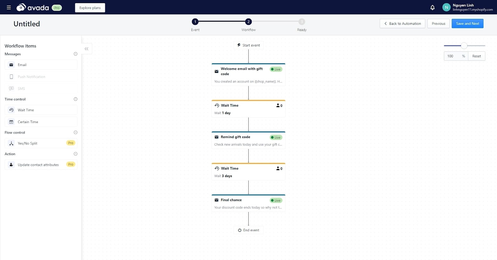 Edit email workflow