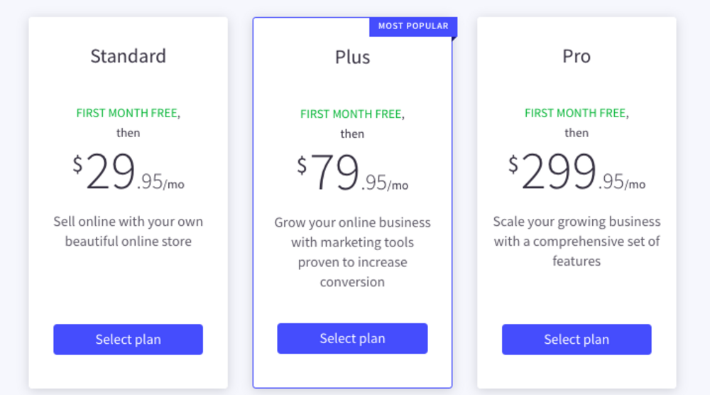 BigCommerce pricing plans