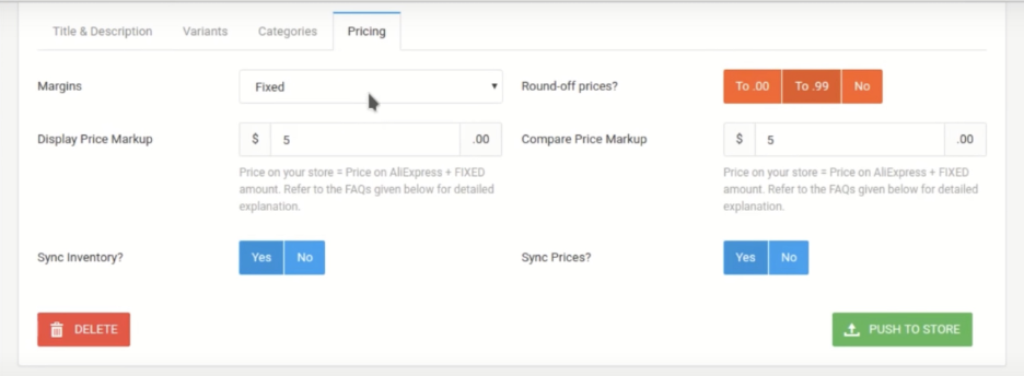 WooDropShip gives you control of the product title description and pricing
