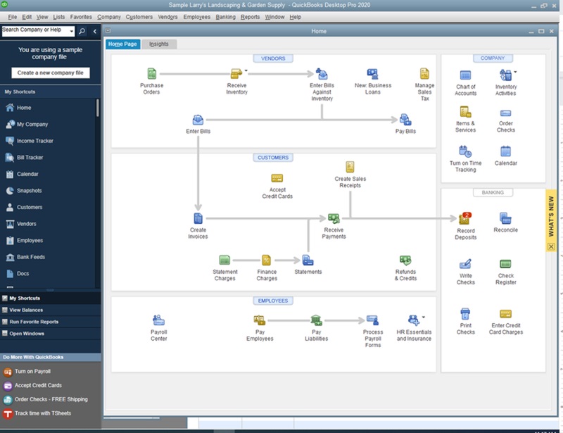 QuickBooks Desktop uses navigation centers that make it easy to find the features you need.