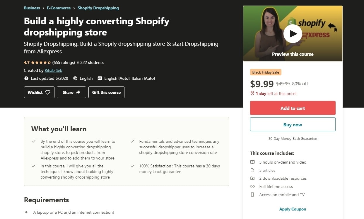 Build A Highly Converting Shopify Dropshipping Store