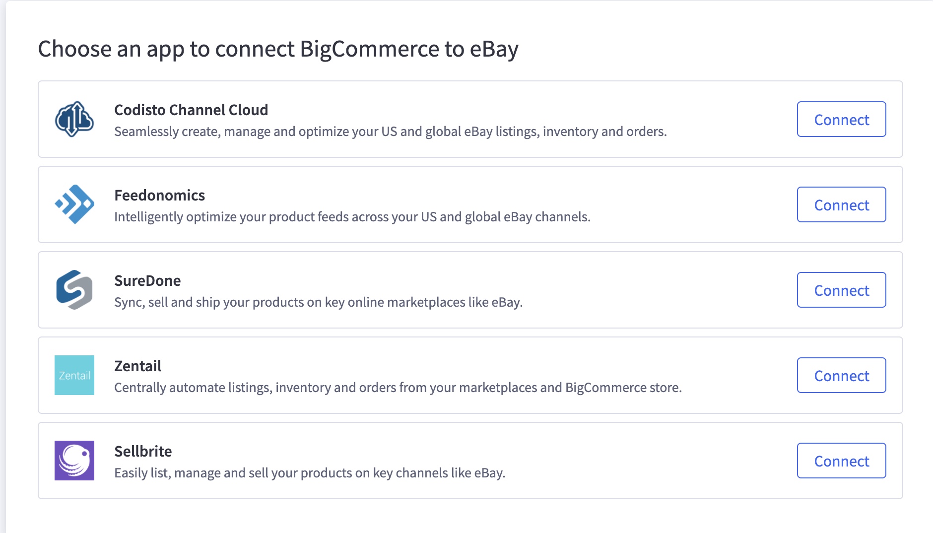 connect BigCommerce with eBay