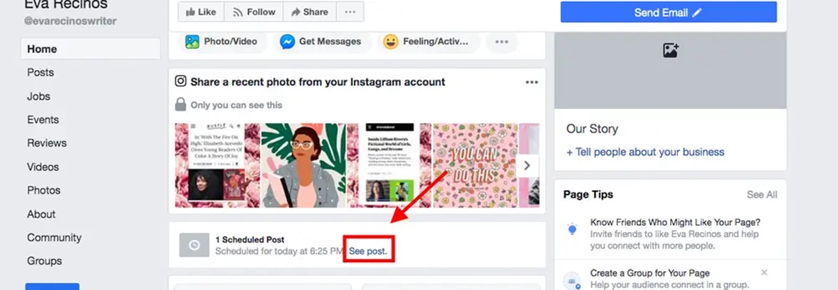 Hit the See post button to view all the scheduled posts