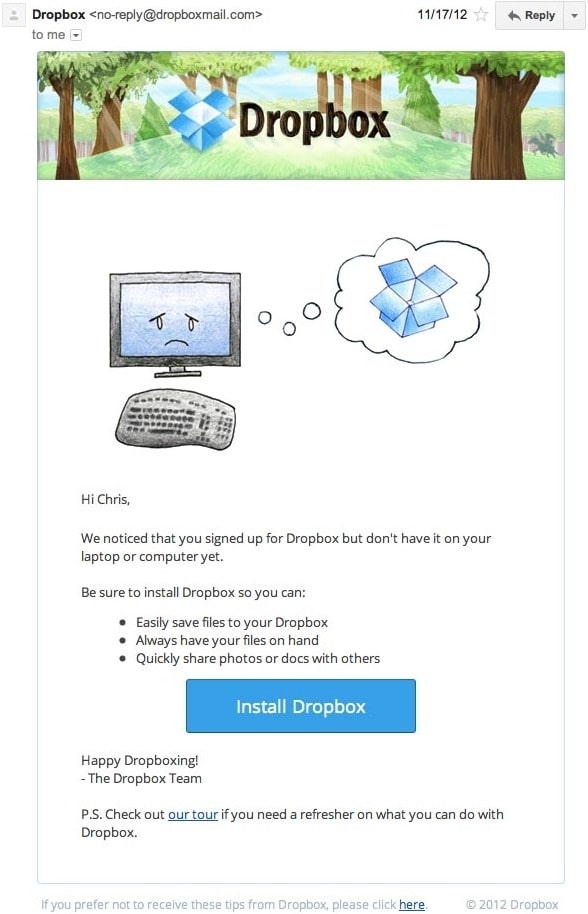 Dropbox's re-engagement campaign