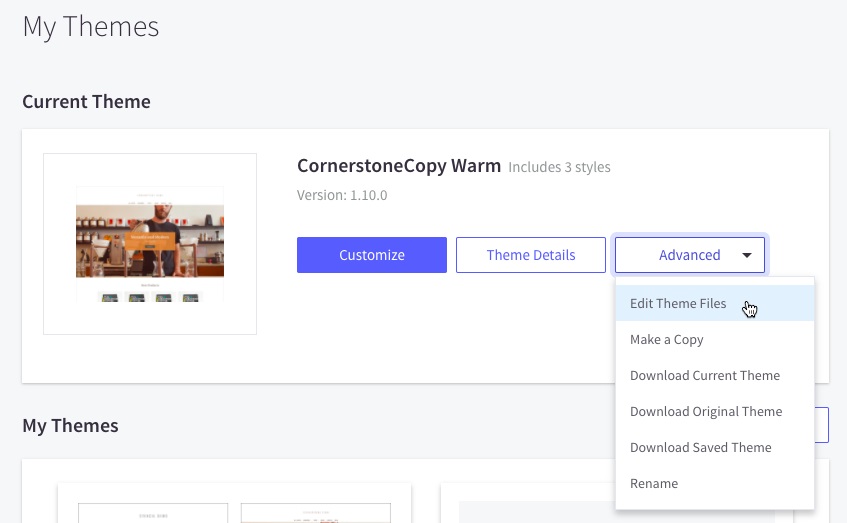 Opening your BigCommerce theme files
