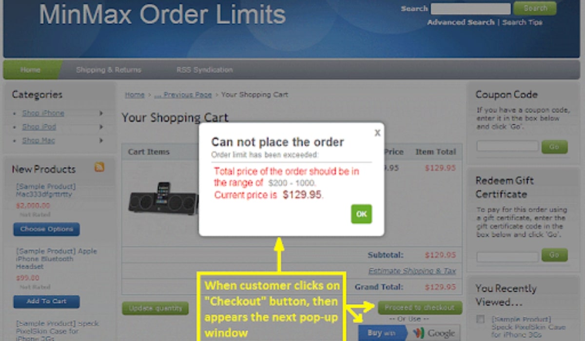 MinMax Order Limits