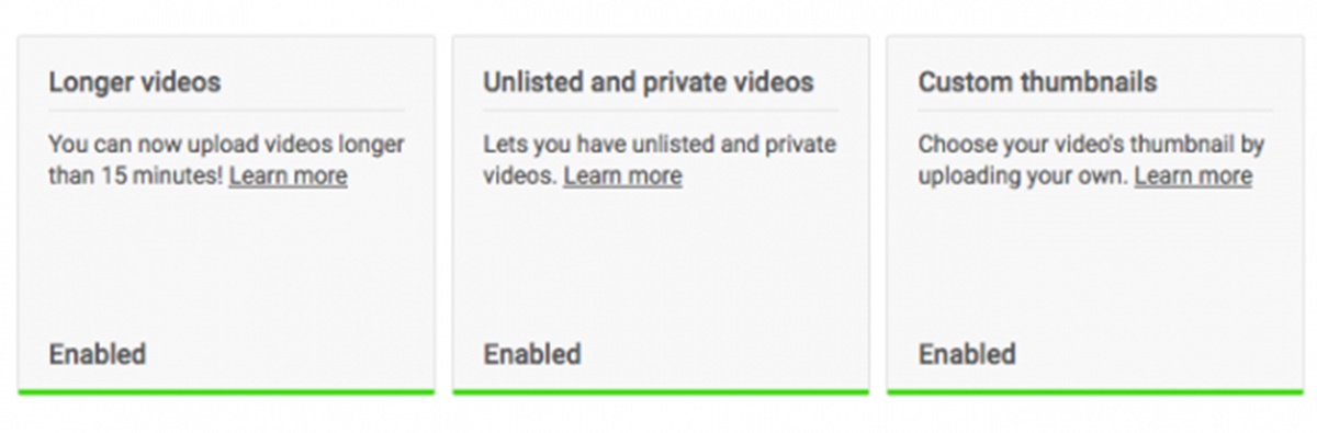 Longer videos and custom thumbnails are available
