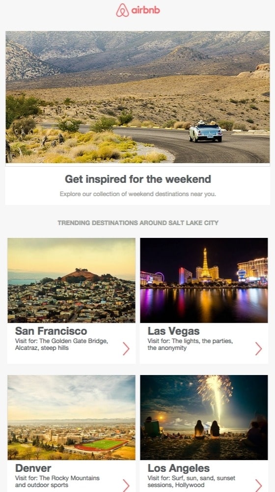 Airbnb's newsletter