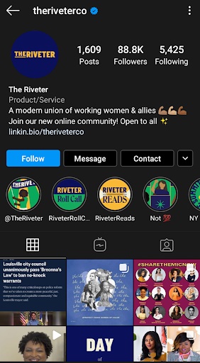 The Riveter's Instagram