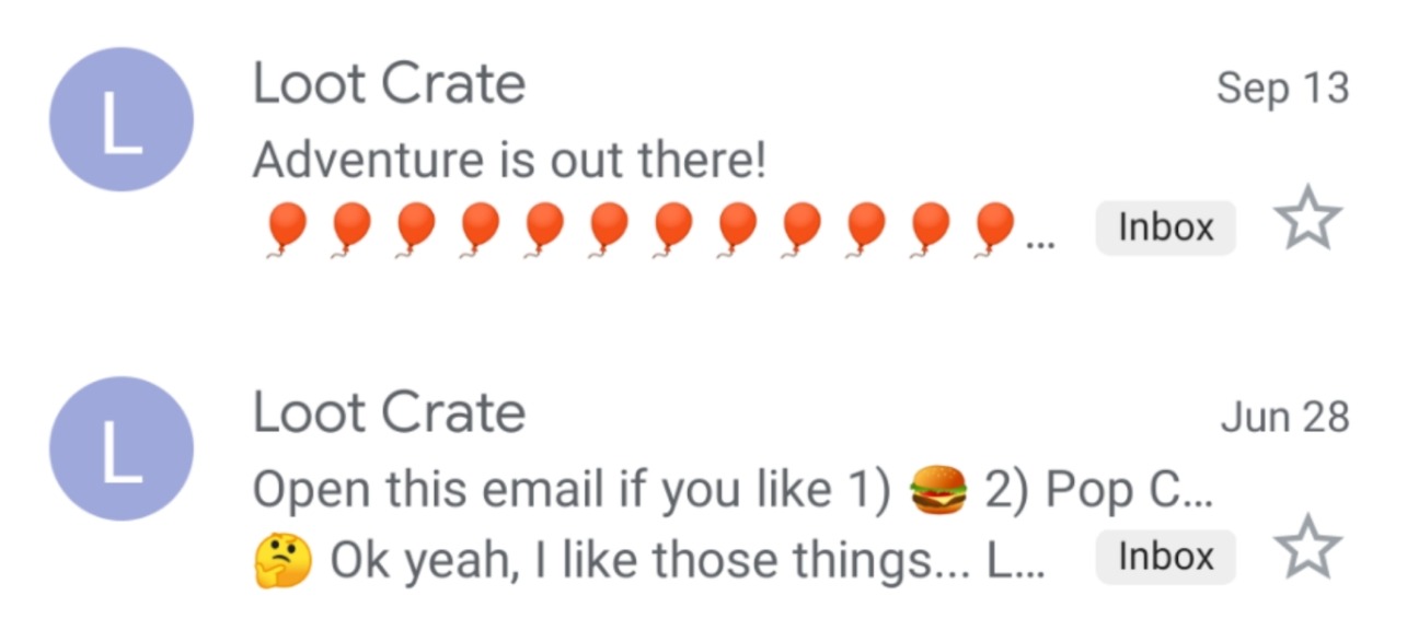 Try emojis for email preheaders