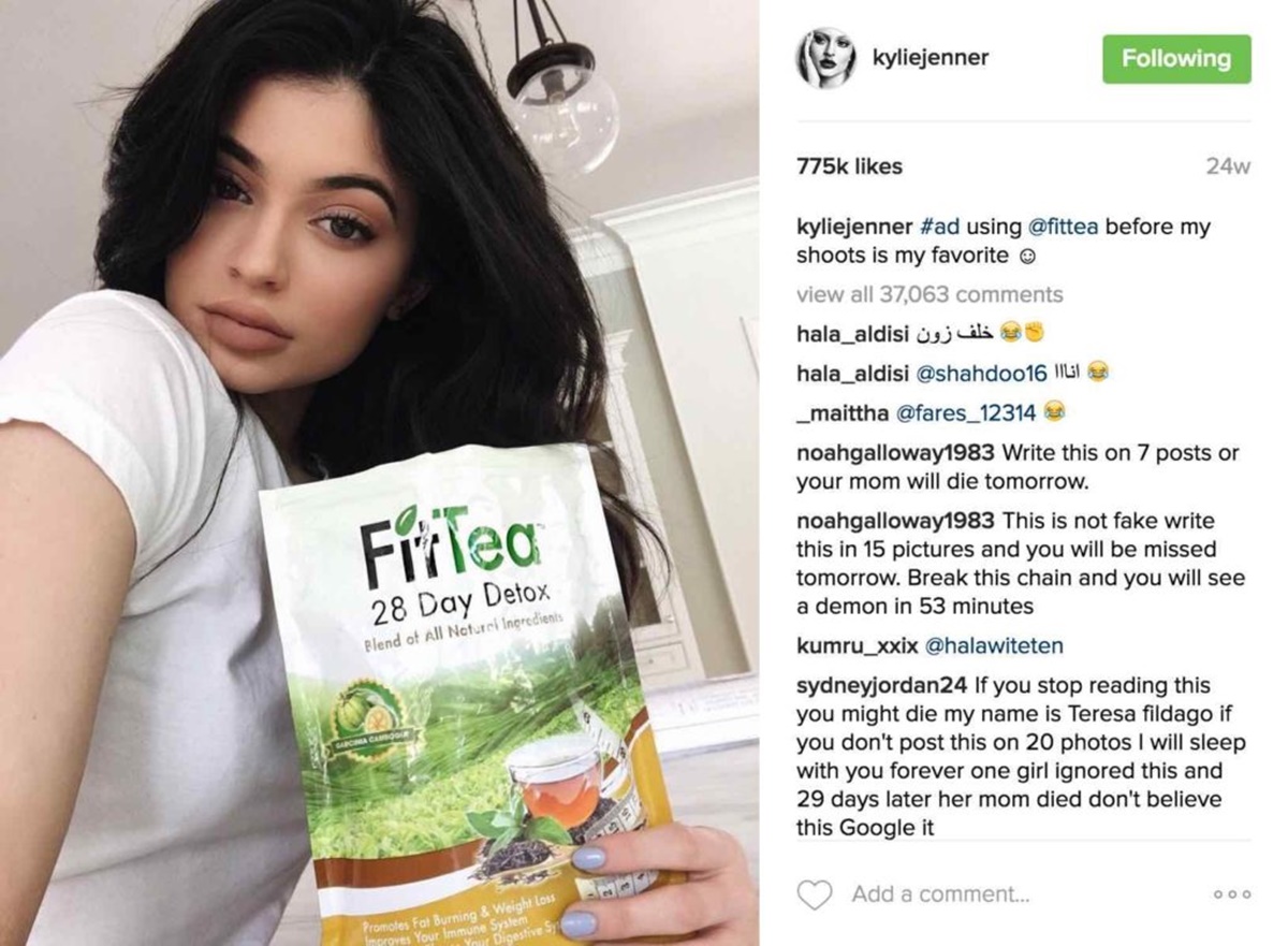Kylie Jenner as an Instagram influencer