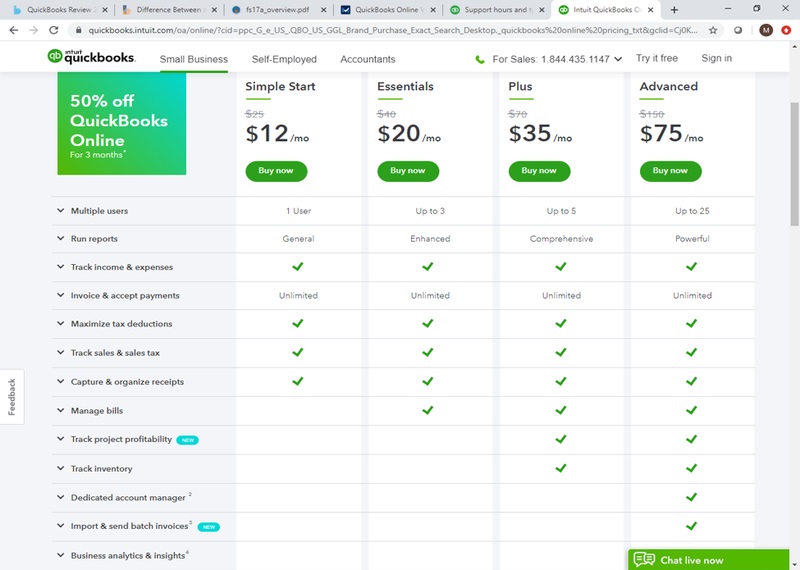 Quickbooks online pricing